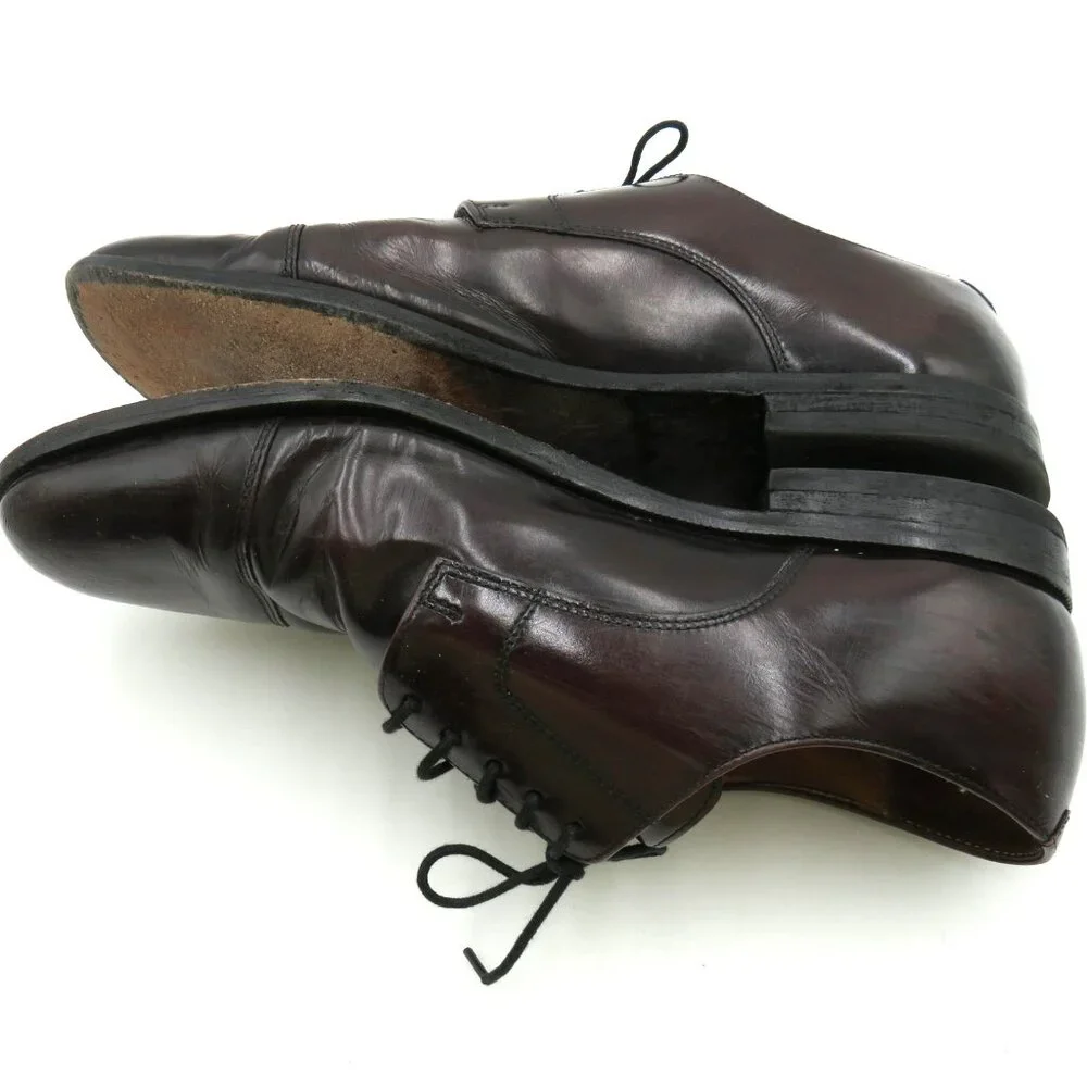 Cole Haan Dress‎ Shoes Mens Size 12 Brown Oxblood Cap Toe Leather Oxford Derby